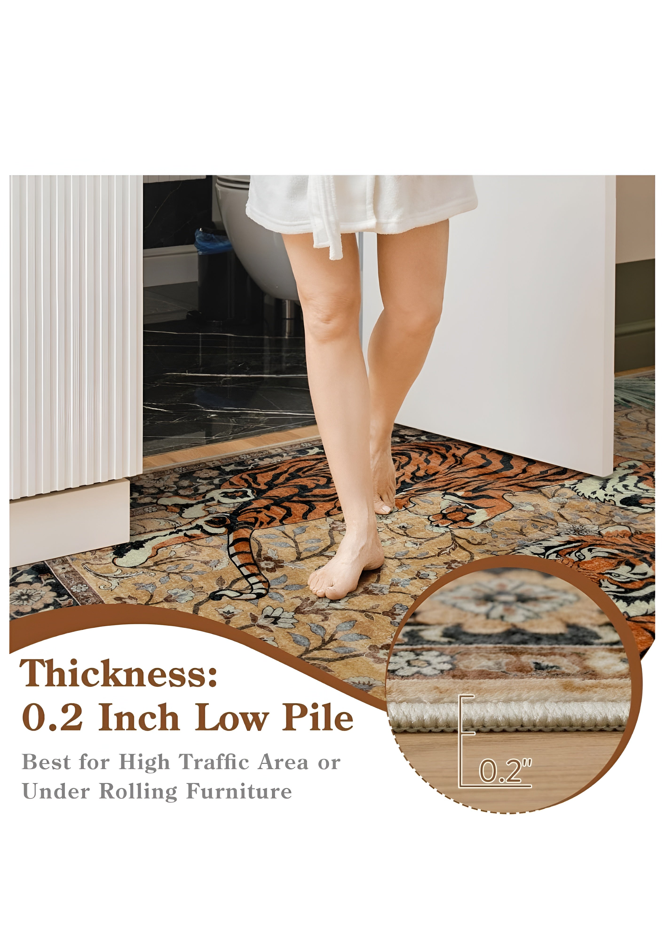 Tiger Tapestry Carpet Rug Anti-Slip