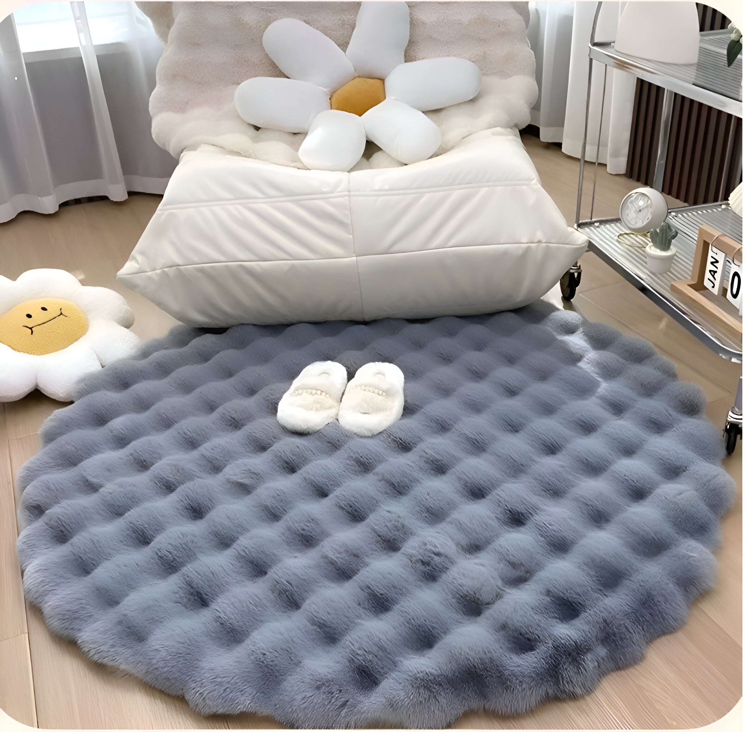 Fluffy Plush Bubble Rug - Anti-Slip Minimalist