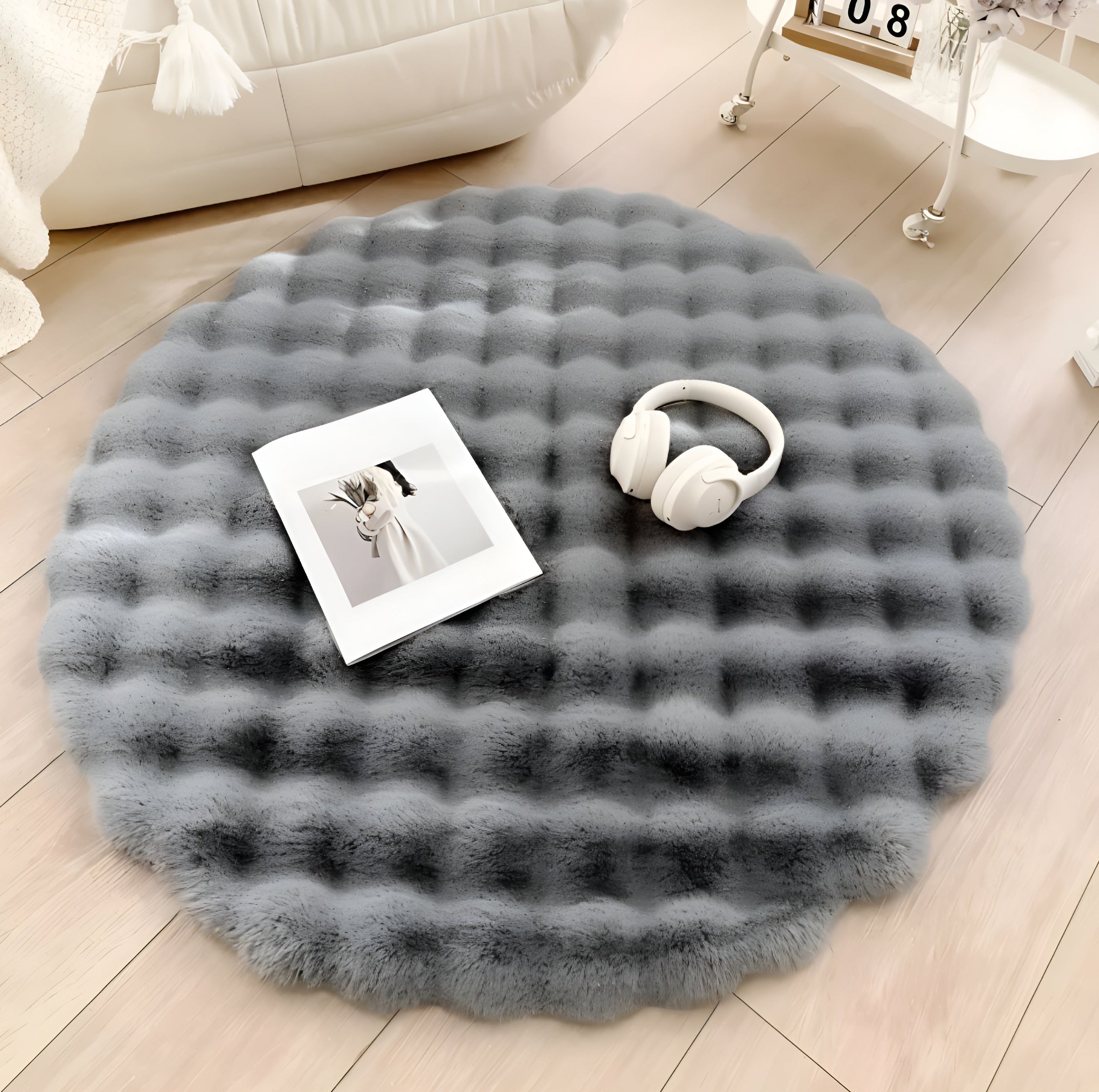 Fluffy Plush Bubble Rug - Anti-Slip Minimalist