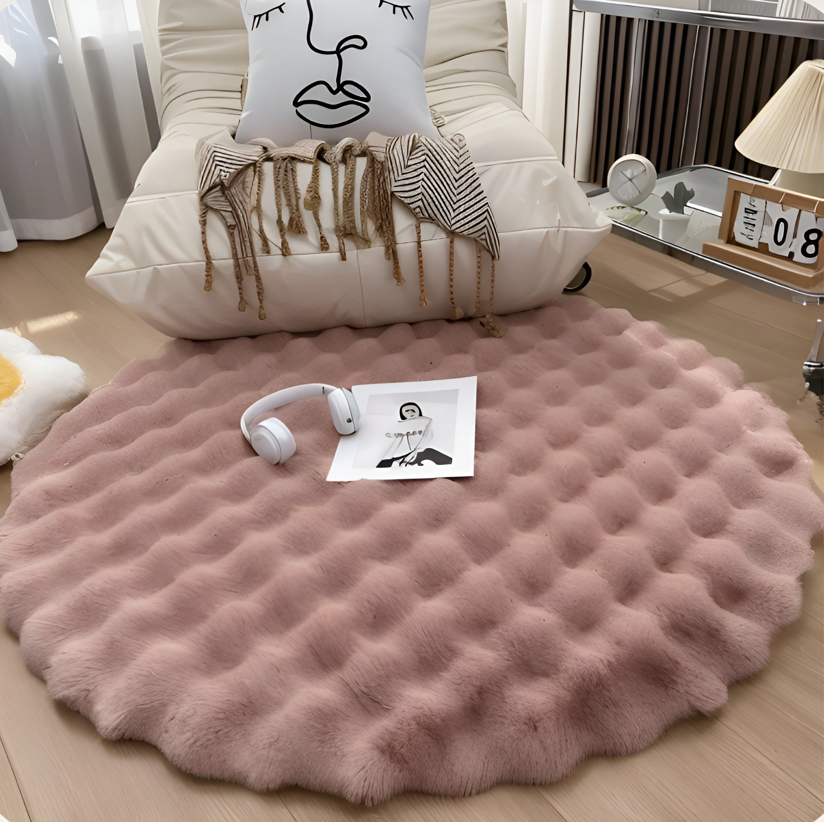 Fluffy Plush Bubble Rug - Anti-Slip Minimalist