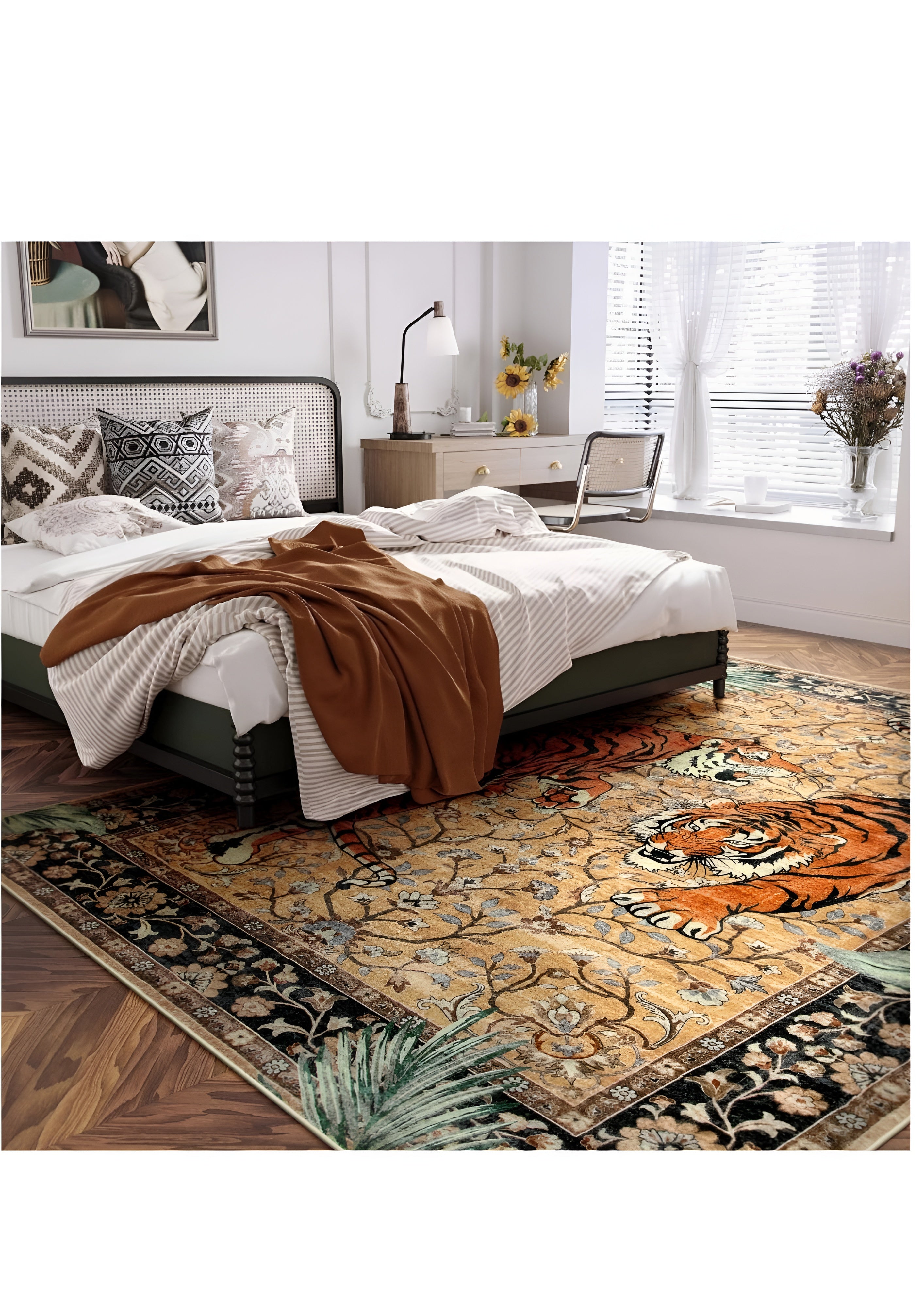 Tiger Tapestry Carpet Rug Anti-Slip