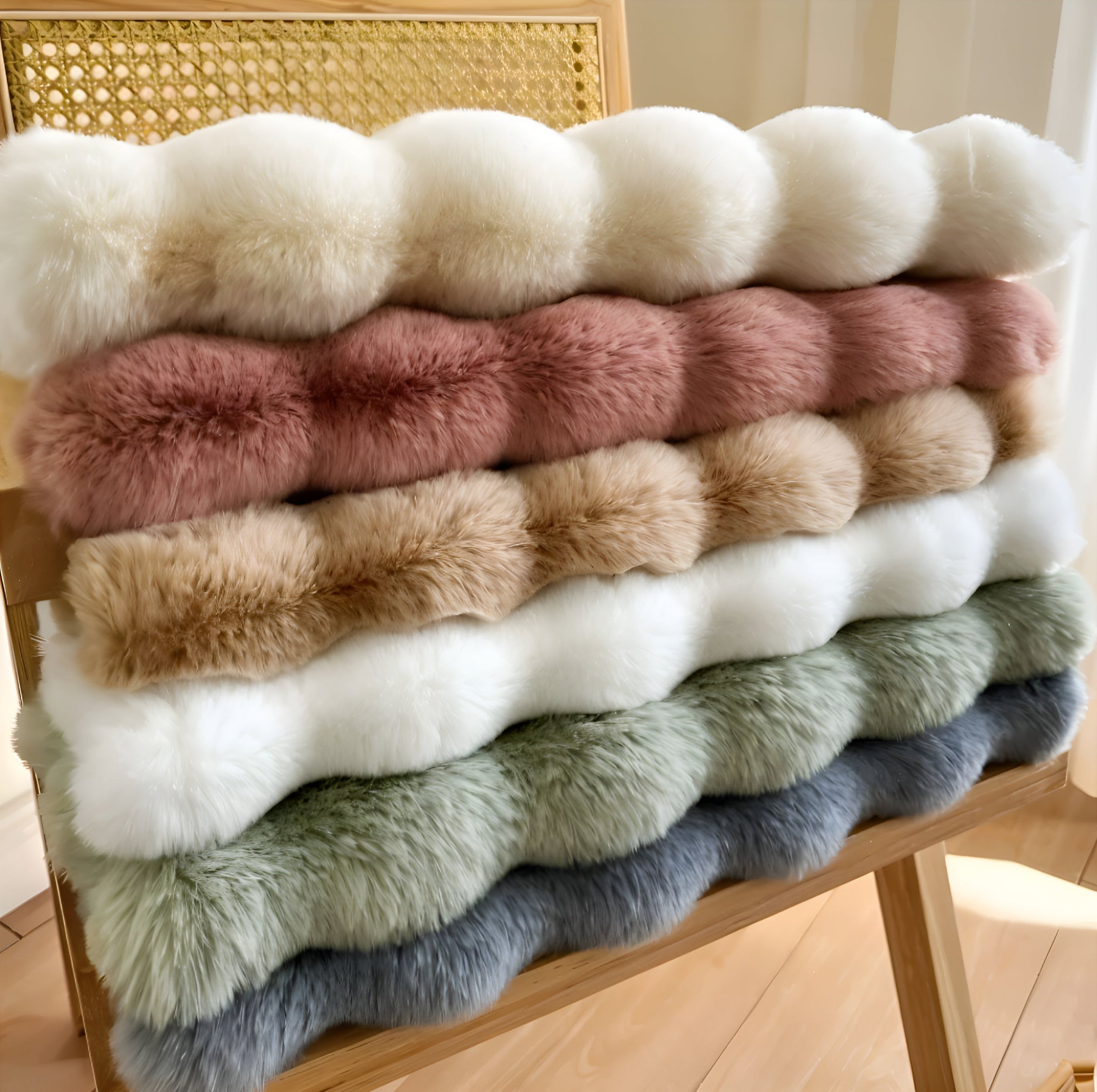 Fluffy Plush Bubble Rug - Anti-Slip Minimalist