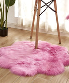 Faux Fur Plush Floor Rug - Floral Minimalist