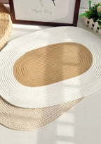 Boho Woven Oval Rug - Braided Minimalist