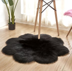Faux Fur Plush Floor Rug - Floral Minimalist