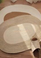 Boho Woven Oval Rug - Braided Minimalist