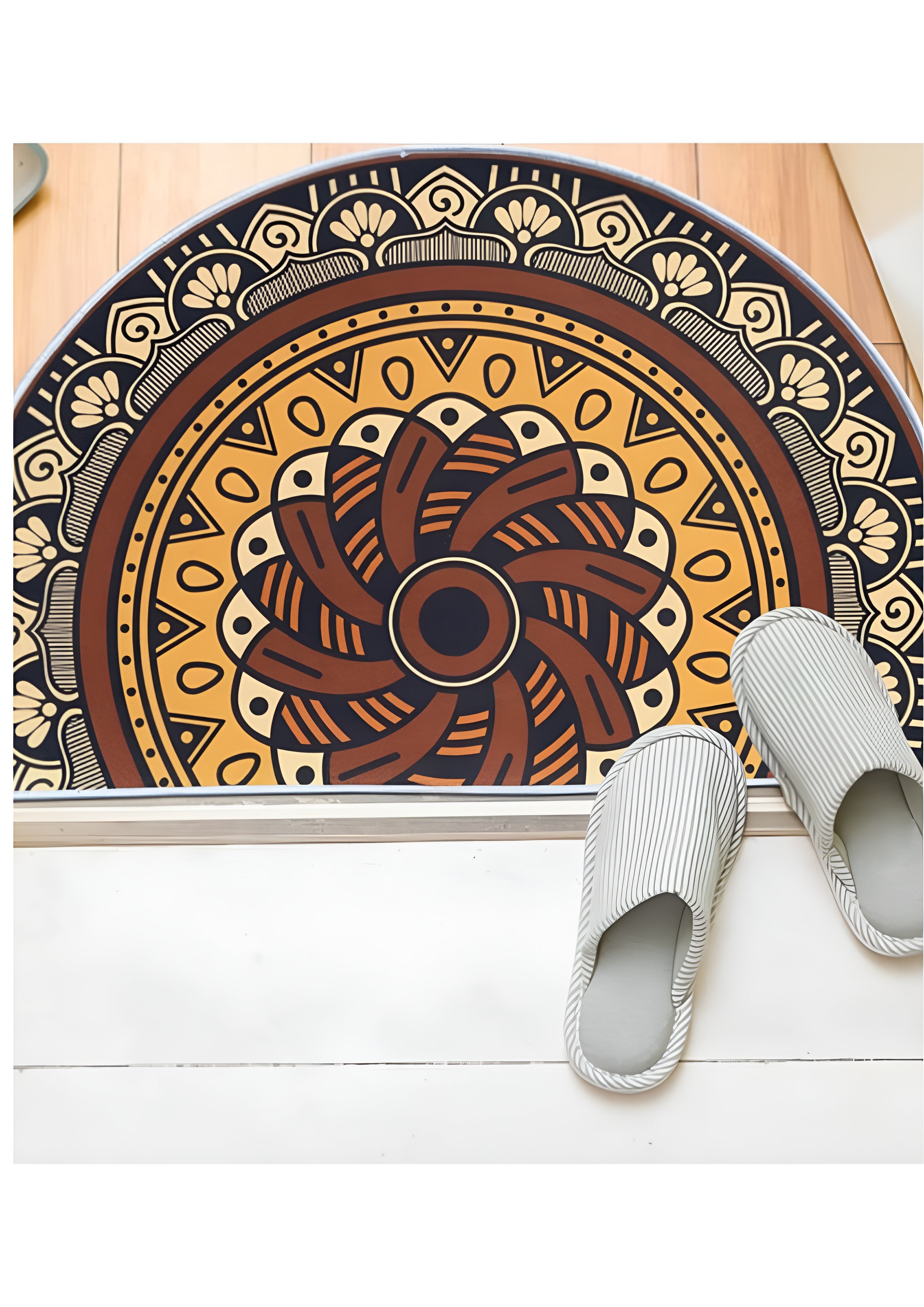Bohemian Half Round Mandala Rug - Flair Anti-Slip