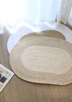 Boho Woven Oval Rug - Braided Minimalist