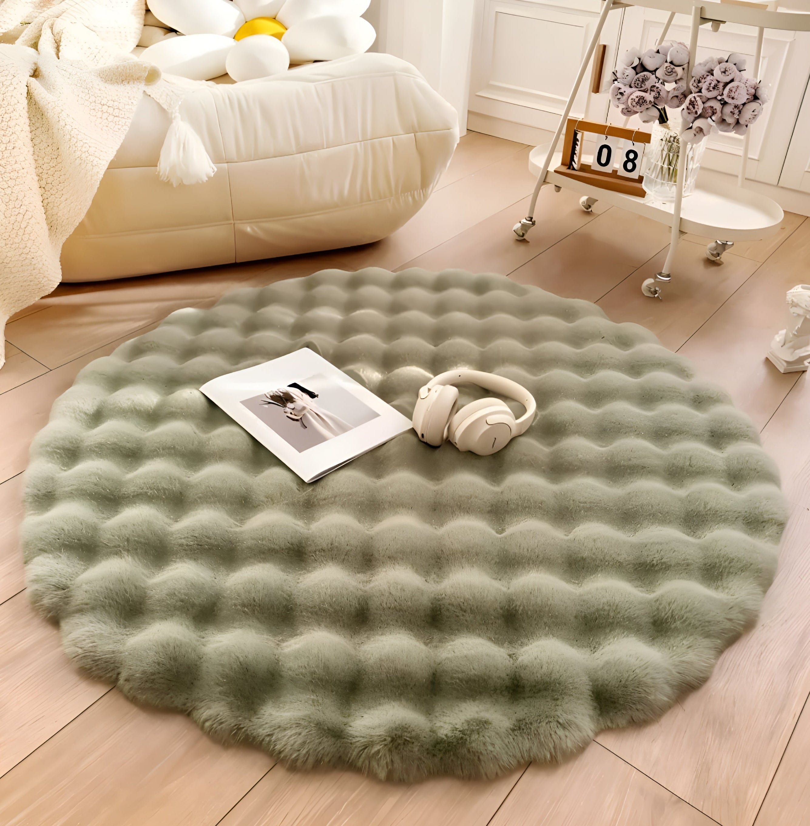 Fluffy Plush Bubble Rug - Anti-Slip Minimalist