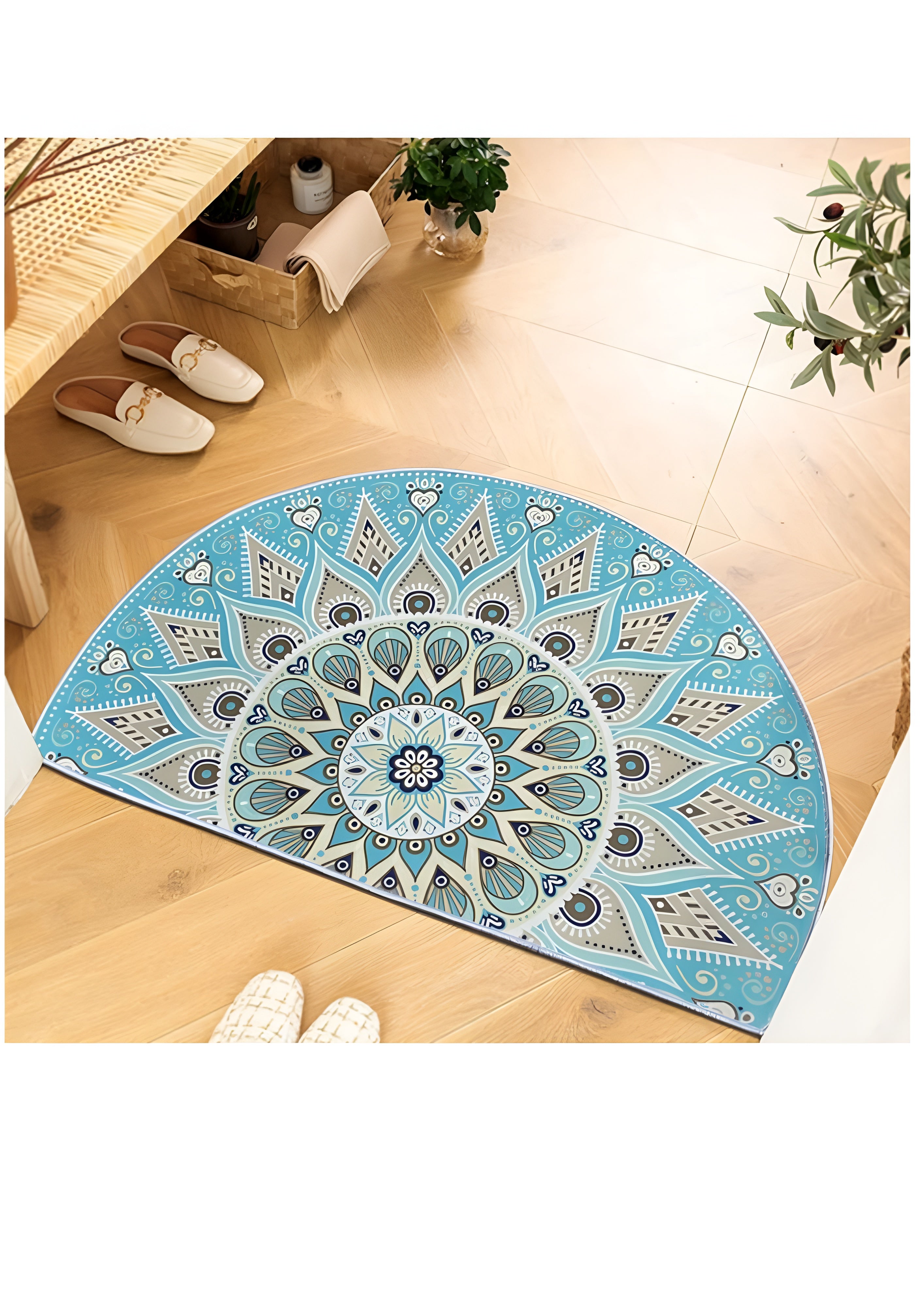 Bohemian Half Round Mandala Rug - Flair Anti-Slip