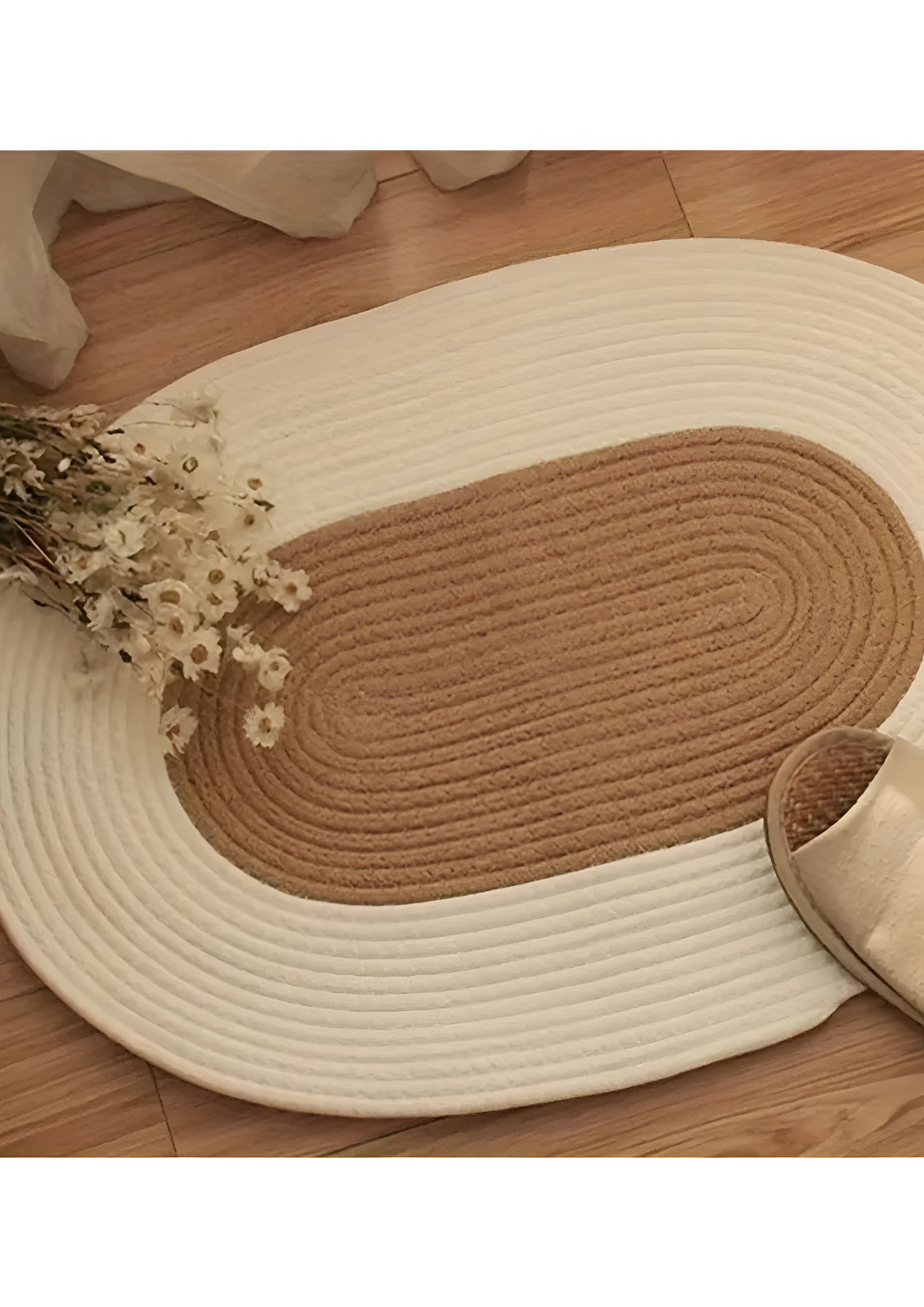 Boho Woven Oval Rug - Braided Minimalist