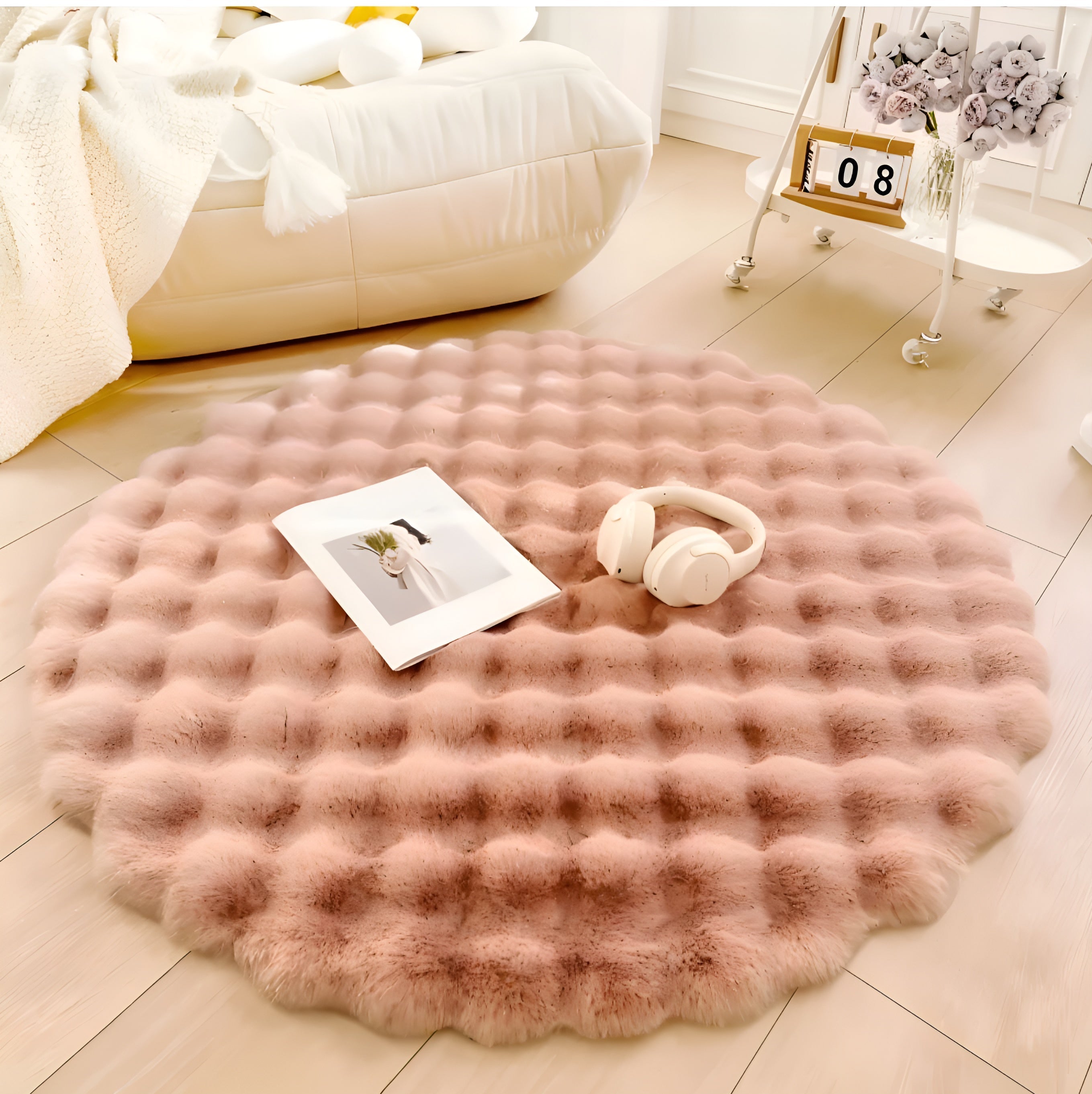 Fluffy Plush Bubble Rug - Anti-Slip Minimalist