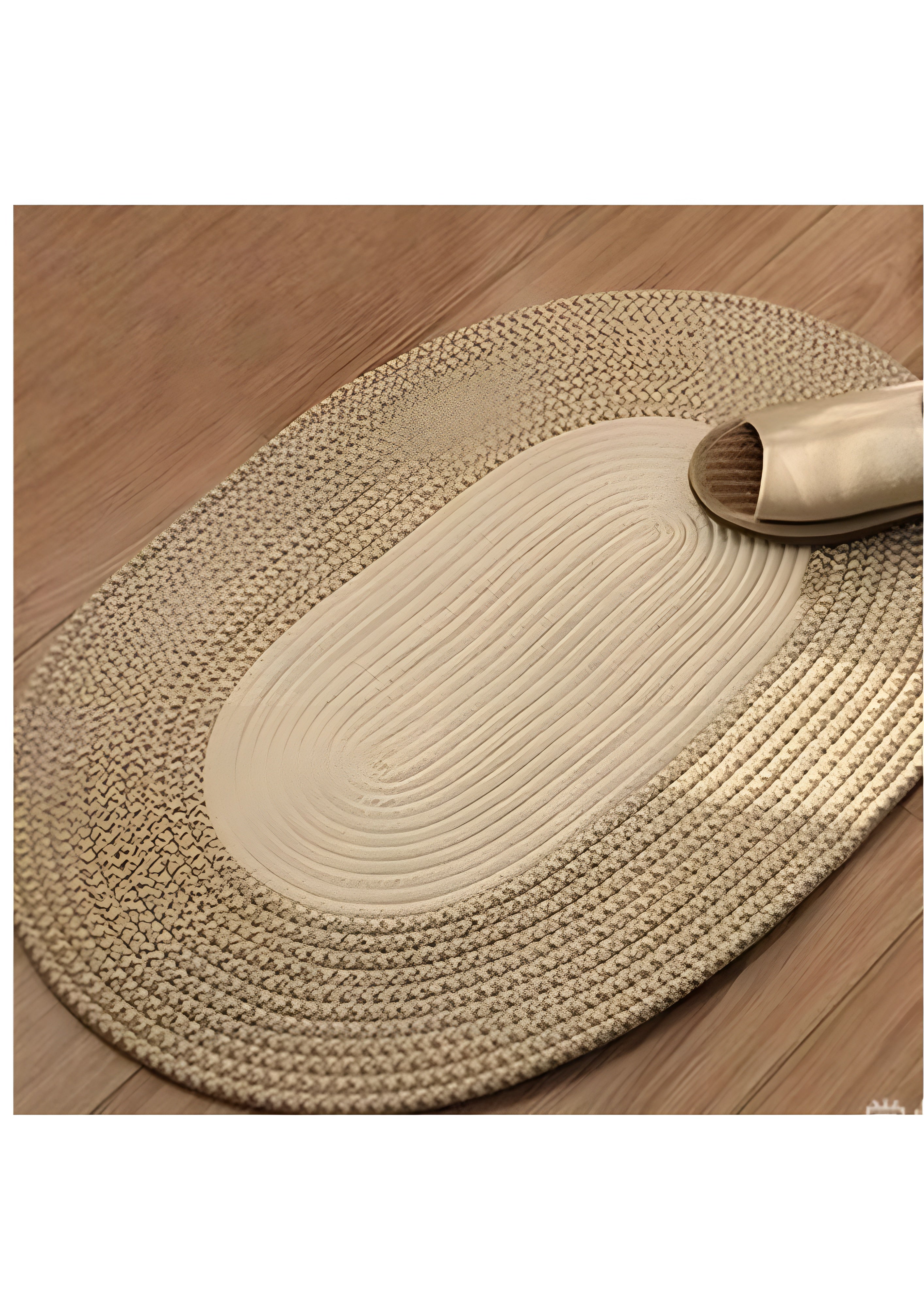 Boho Woven Oval Rug - Braided Minimalist