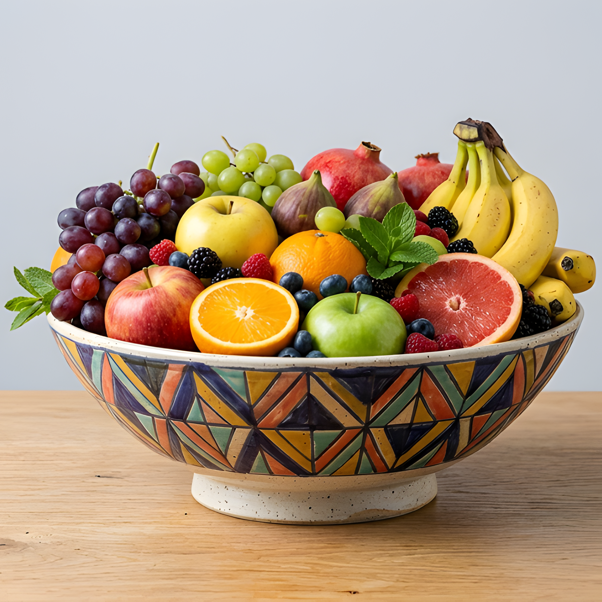 Geometric Pattern Decorative Fruit Bowl