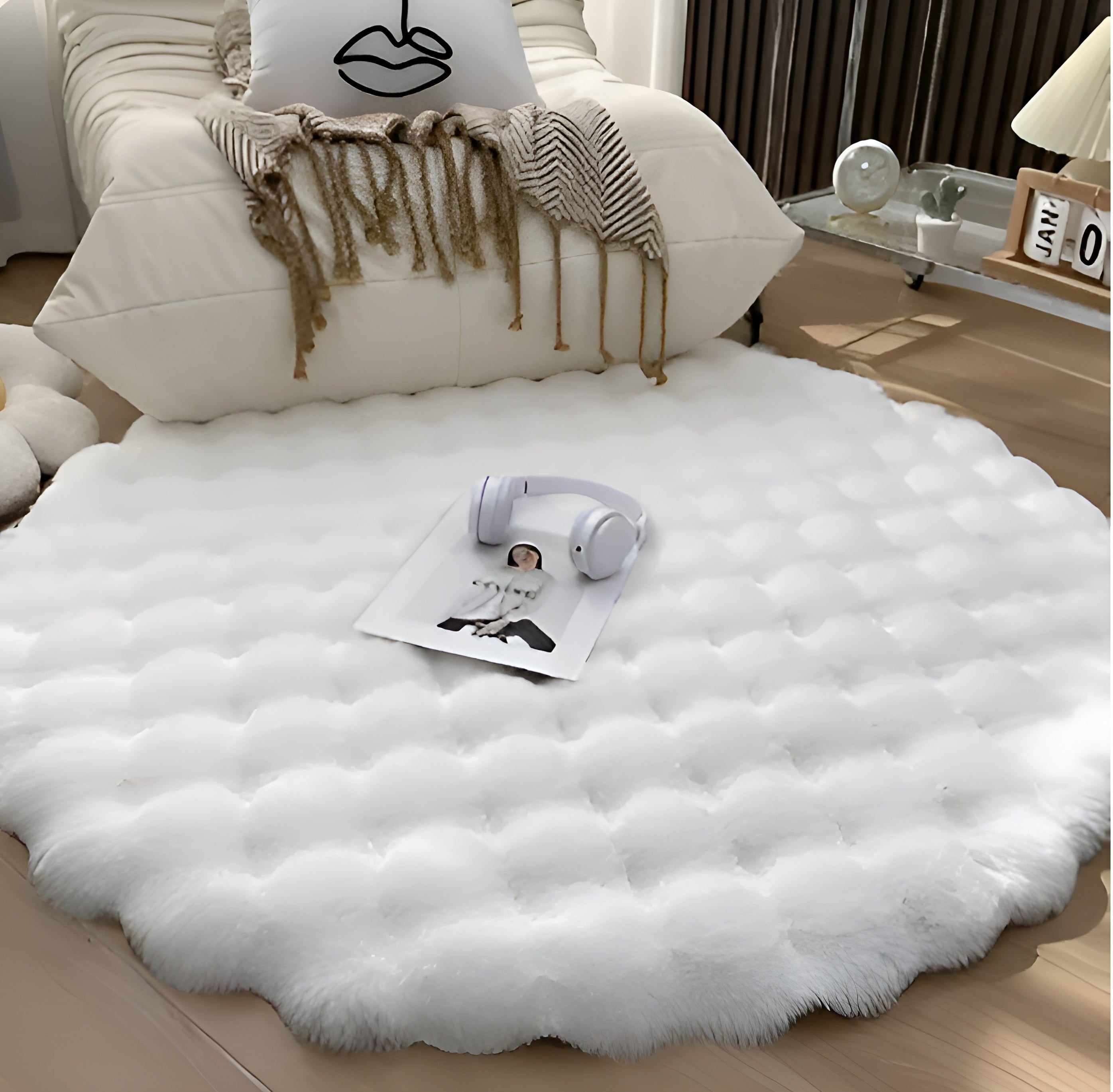 Fluffy Plush Bubble Rug - Anti-Slip Minimalist