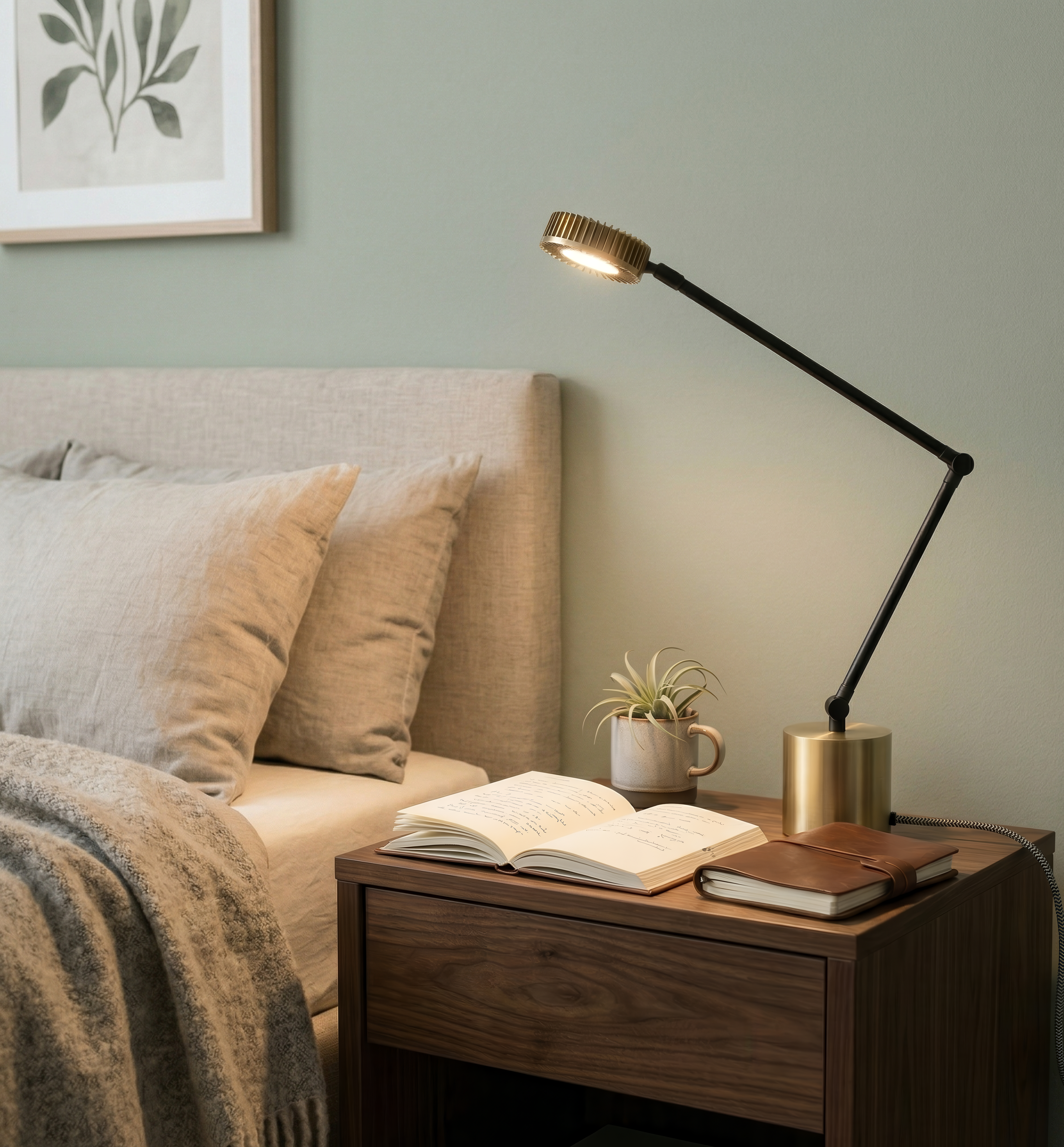 Modern Brass and Black Desk Lamp