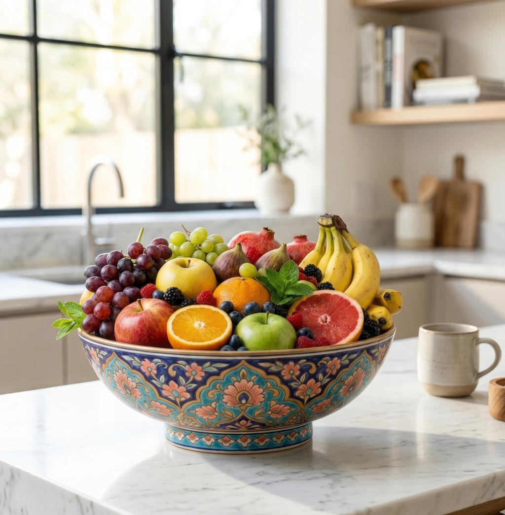 Exquisite Floral Decorative Fruit Bowl